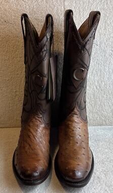 Cuadra Men's Chocolate Ostrich Men Western Boots Size 7 EE 90839